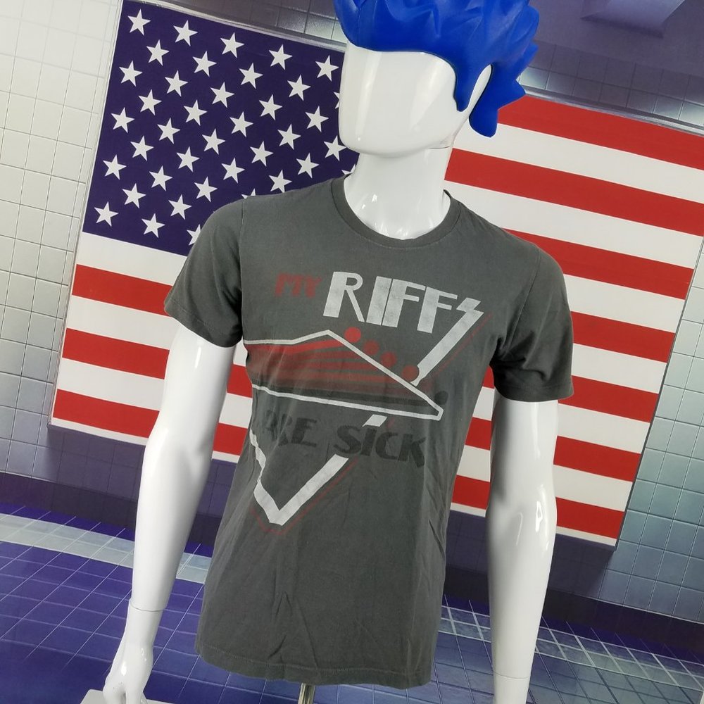 Retro RIFFS T-Shirt Gray Shirt - Picture 3 of 7